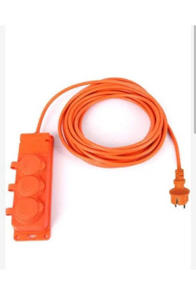 Bylion 1X16A KAUÇUK UZATMA FİŞ-GRUP PRİZ (KABLOLU-TURUNCU) 10 MT