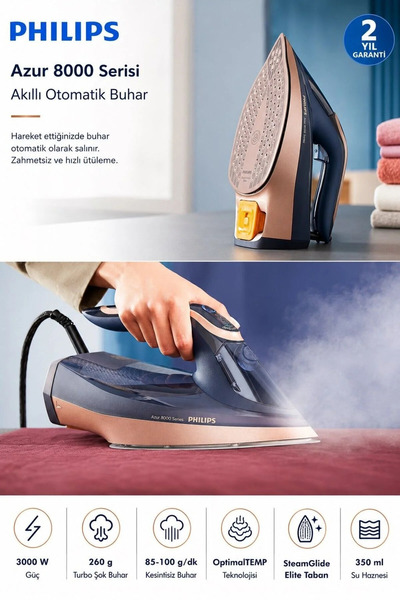 Philips Kumaşa Göre Akıllı Buhar Teknolojili Buharlı Ütü,