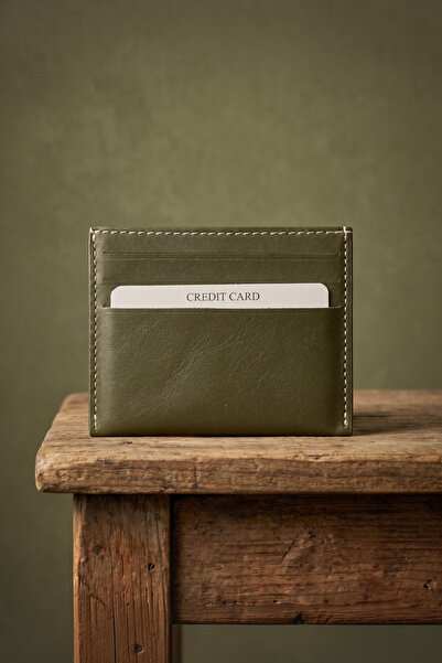 Modica Berlin - Khaki Vegan Leather Ultra Thin Card Holder, Minimalist Credit...