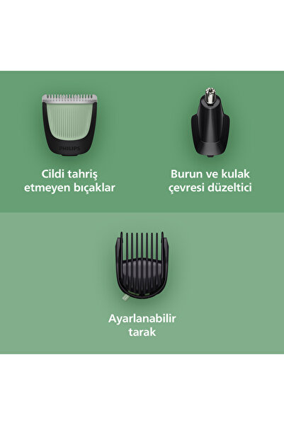Philips 3000 Serisi 7 in 1, Erkek Bakım Seti, Yüz&Saç Tıraş Makinesi, Cilt Dostu Bıçaklar, MG3930/15
