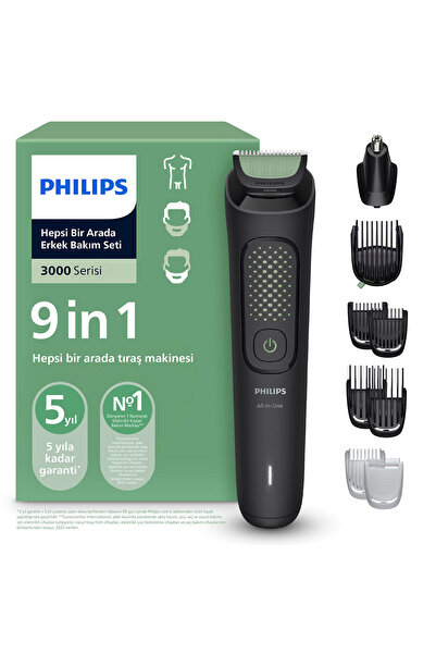 Philips 3000Serisi 9in1,Erkek Bakım Seti,Yüz/Saç/Vücut Tıraş Makinesi, Cilt D...