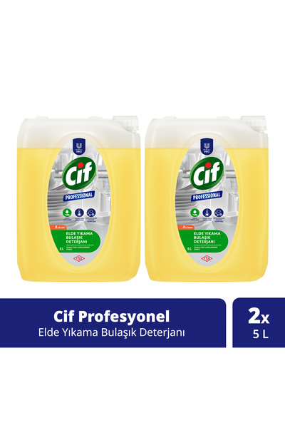 Cif Profesyonel Bulaşık Deterjanı Elde Yıkama 5 L x2