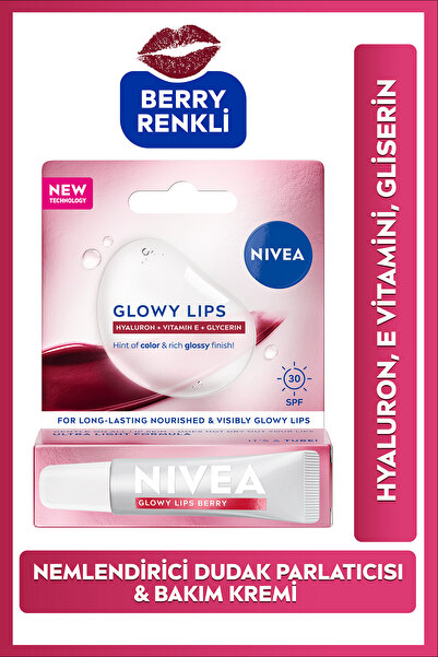NIVEA SPF30 Glowy Lips Berry Nemlendirici Dudak Parlatıcısı ve Bakım Kremi 10...
