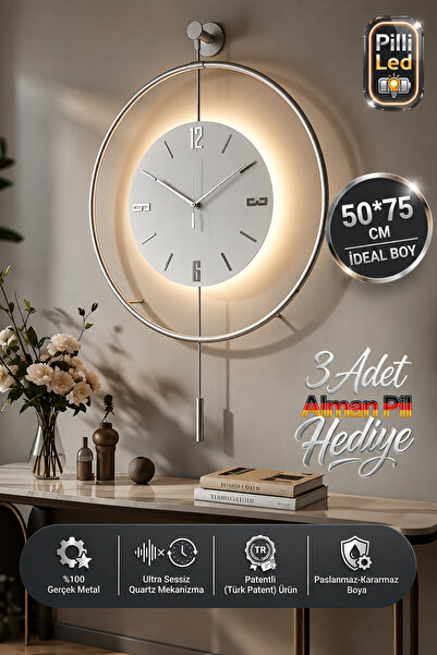 MetaQuartz Aksesuar Gümüş Kristal Seri-büyük Boy(50X75CM)- Pilli Led - Modern...