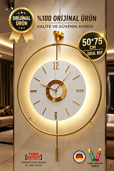 MetaQuartz Aksesuar (BÜYÜK BOY 50X75CM)-Orjinal Metal- İskandinav Kadran Gold...