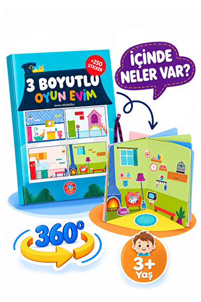Çocuk Akademi 3 Boyutlu Stickerlı Oyun Evim