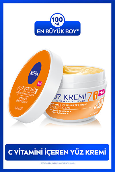 NIVEA C Vitamini İçeren Ultra Hafif Nemlendirici Su Bazlı Yüz Kremi 100ml,Ayd...