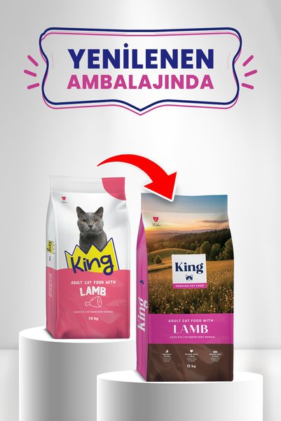 King Kıng Kuzu Etli Pirinçli Kedi Maması 15 Kg