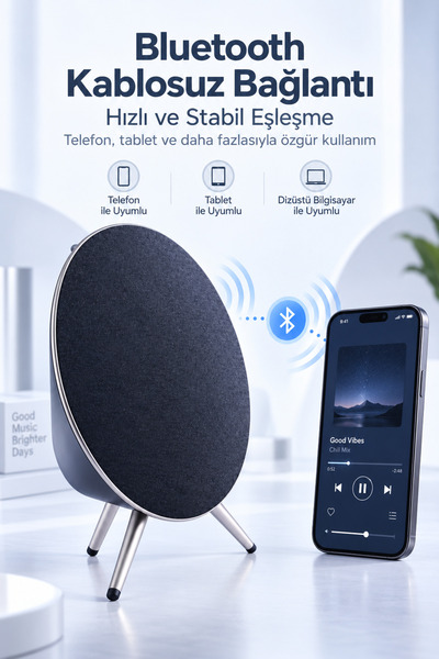 4 Berry Bluetooth Hoparlör RGB 80W Taşınabilir Speaker UFO AIR - Siyah
