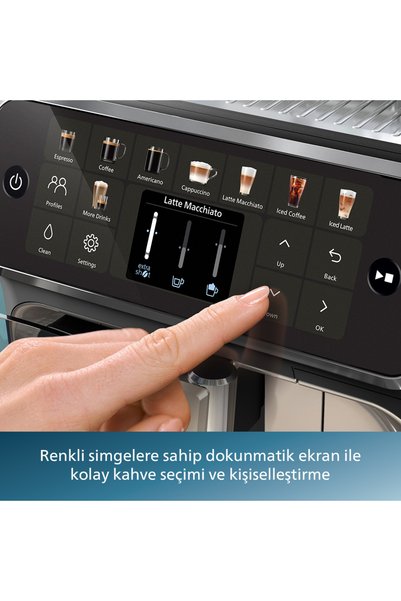 Philips 5500 Serisi LatteGo Tam Otomatik Espresso Makinesi, 20 Sıcak ve Soğuk İçecek, SilentBrew, EP5541/50