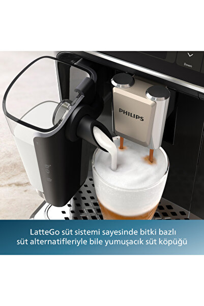 Philips 5500 Serisi LatteGo Tam Otomatik Espresso Makinesi, 20 Sıcak ve Soğuk İçecek, SilentBrew, EP5541/50