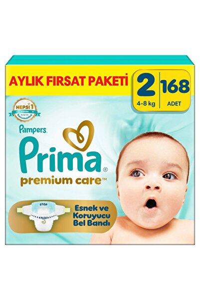 Prima Premium Care Aylık Fırsat Paketi 2 Numara 168 Adet Bebek Bezi