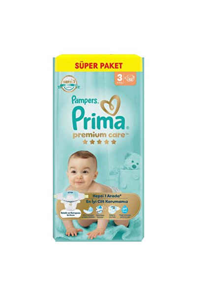 Prima Premium Care Süper Paket 3 Numara 52 Adet Bebek Bezi