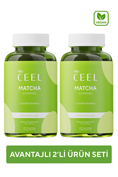 VitaCeel 2'li Matcha Yeşil Çay İçerikli Vitamin Çiğnenebilir Vegan Şekersiz  ...