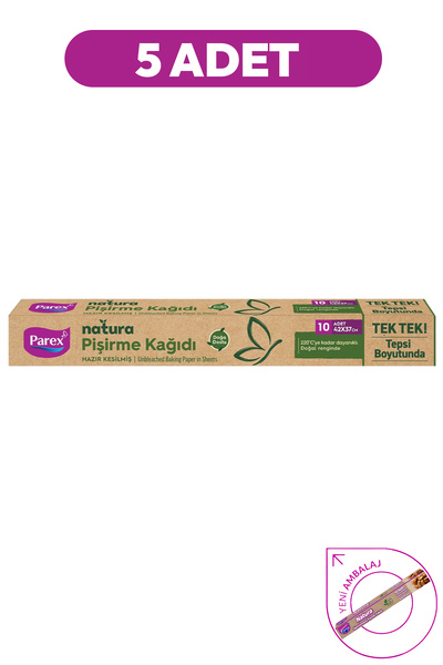 Parex Natura Unbleached Ready-Cut Baking Paper 10 Pieces 42X37Cm 5 Packs
