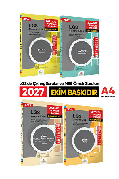 Karakutu Yayınları 2027 LGS 8.Sınıf Çıkmış ve MEB Örnek Sorular Çalışma Kitab...