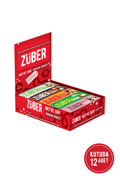Züber Meyve Bar Deneme Paketi 40g x 12(Antep Fıstıklı, Fındıklı, Yer Fıstıklı...