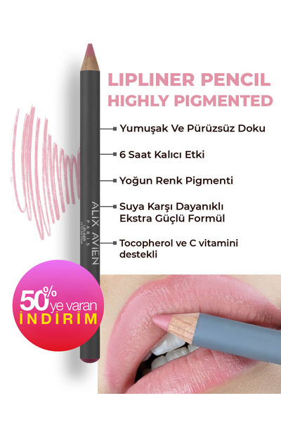 Alix Avien Uzun Süre Kalıcı Dağılma Yapmayan Nemlendirici Dudak Kalemi - Lipl...