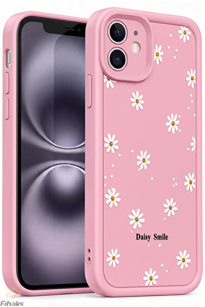 Fibaks iPhone 11 Kılıf Yumuşak Dokulu Papatya Desenli Yumuşak Kamera Korumalı...