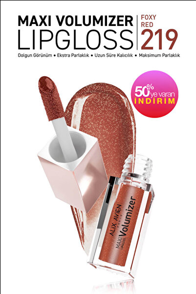 Alix Avien Maxivolumizer Lipgloss 219 - Foxy Red - Kalıcı ve Nemlendirici Ruj...
