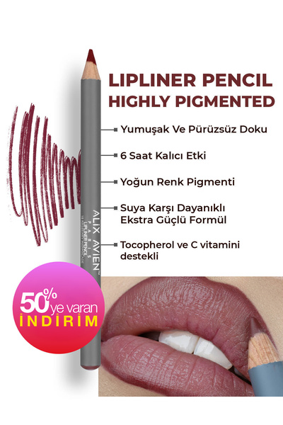 Alix Avien Uzun Süre Kalıcı Dağılma Yapmayan Nemlendirici Dudak Kalemi - Lipl...