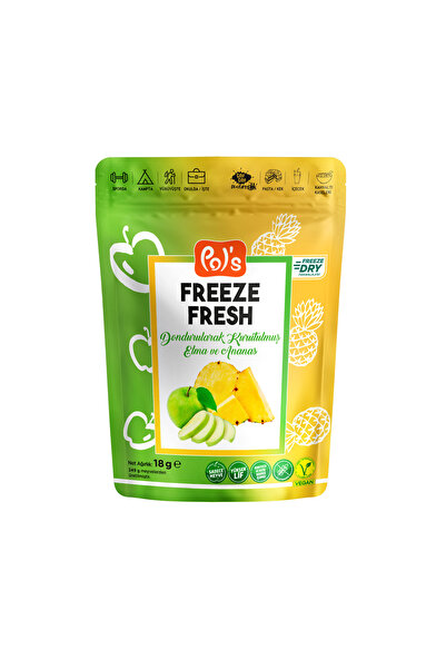 Pol's Freeze Fresh Freeze Dried Dondurularak Kurutulmuş Ananas - Elma Mix 18 gr.