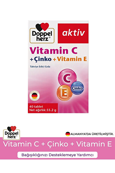 doppel herz Vitamin C + Çinko + Vitamin E 40 Tablet