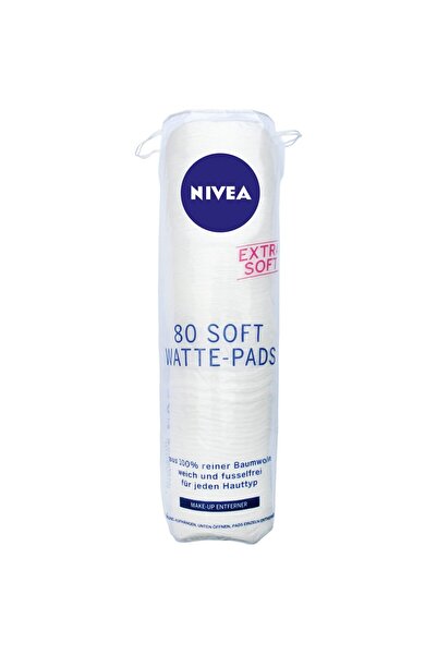NIVEA Dischete demachiante din bumbac moale și alb, 100% bumbac, 80 bucăți