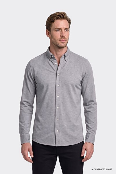 AC&Co / Altınyıldız Classics Erkek Gri Nefes Alabilir Esnek Pamuklu Tailored ...