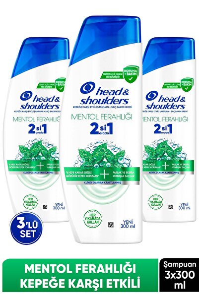 Head & Shoulders Mentol Ferahlığı 2'si 1 Arada Kepek Karşıtı Şampuan 300 ml x...