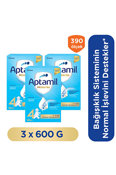 Aptamil 4 Prebiyotikli Çocuk Devam Sütü 1+ Yaş 600 x 3 Adet 1800 Gr