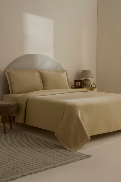 Karaca Home Set piqué dublu Farel, 100% bumbac muselină, nurcă