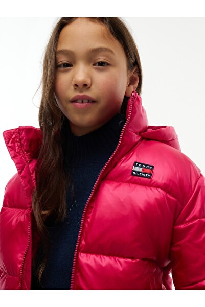 Tommy Hilfiger KG0KG09586A Γυαλιστερό Φουσκωτό Μπουφάν με Κουκούλα XIR Blissf...