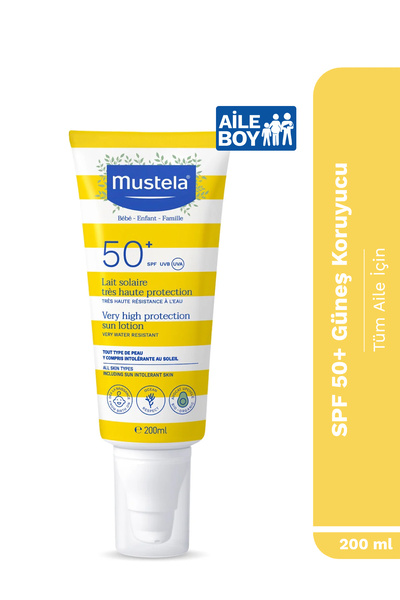 Mustela SPF 50+Yüksek Koruma Yüz Vücut Güneş Koruyucu Suya Dayanıklı Bebek Ço...