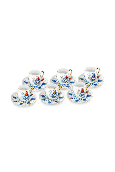 Karaca Tulipal 6 Kişilik Kahve Fincan Takımı 80 ml