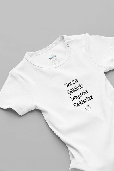 Overoz Organic 100% Cotton We Will Wait Printed Short Sleeve Baby Bodysuit wi...