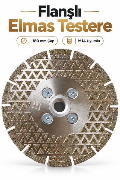Badem10 Flanşlı Elmas Testere 180MM Beton Granit Mermer Seramik Kesme Diski D...