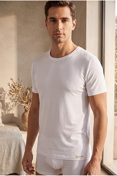 Katia&Bony Ανδρικό εσώρουχο O Neck Basic Modal Λευκό