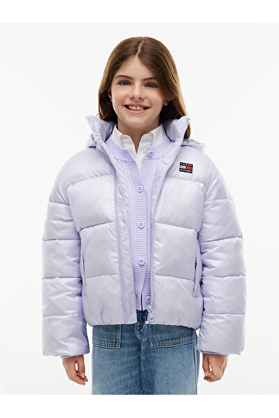 Tommy Hilfiger KG0KG09586A Geacă matlasată lucioasă cu glugă V09 Lavender Ice