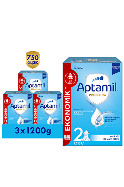 Aptamil 2 Prebiyotikli Devam Sütü 1200 X3 Adet 3600 Gr
