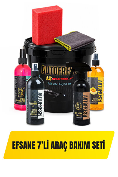 AutoFresh 7'li Araç Temizlik Bakım Seti Oto Bakım Seti (LASTİK BAKIMI, TORPİD...