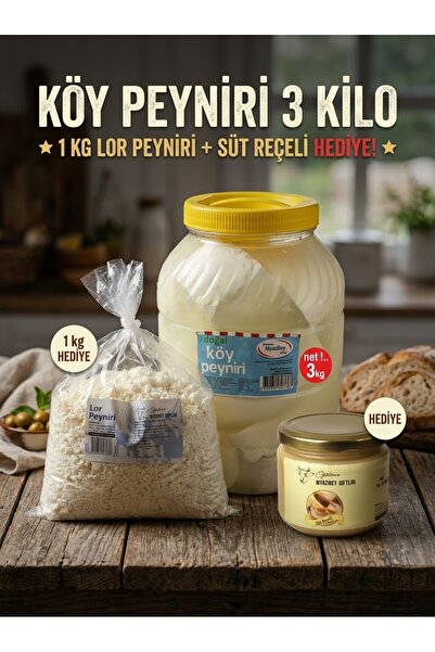 NiyaziBey Çiftliği Köy Peyniri 3 Kg. 1 KG LOR Peynir ve 1 Süt Reçeli Hediye !..