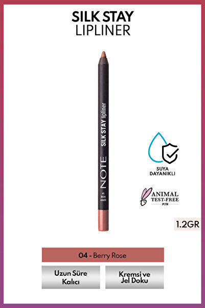 NOTE Silk Stay Lipliner Suya Dayanıklı İpeksi Dudak Kalemi - 04 Berry Rose - ...