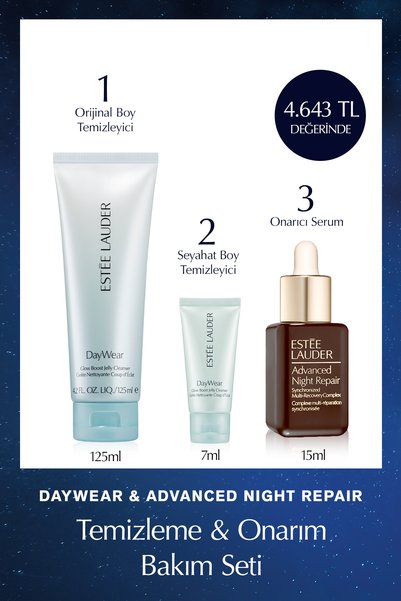 Estee Lauder Temizleme ve Onarım Bakım Seti: Temizleyici 125ml & 7ml - Serum ...