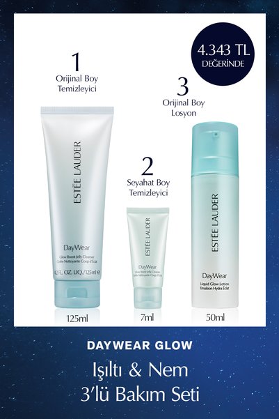 Estee Lauder DayWear Glow Işıltı ve Nem 3'lü Set: Temizleyici 125ml & 7ml - L...