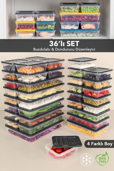 Meleni Home 36'lı Buzdolabı Düzenleyici - Difriz Buzluk Saklama Kabı Mikrodal...