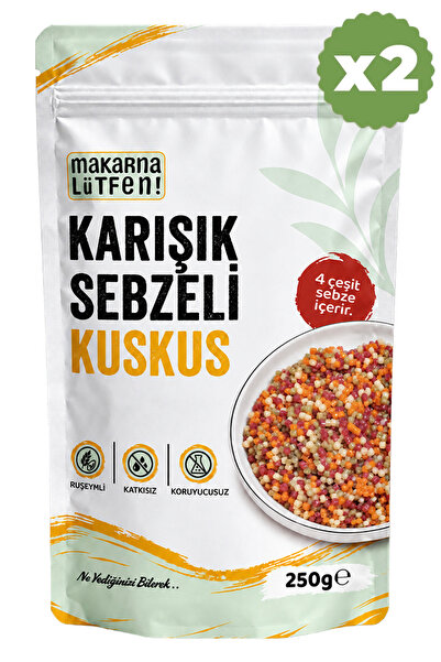 Makarna Lütfen Avantajlı 2 Li Karışık Sebzeli Kuskus (%35 Sebze-2x250 g)
