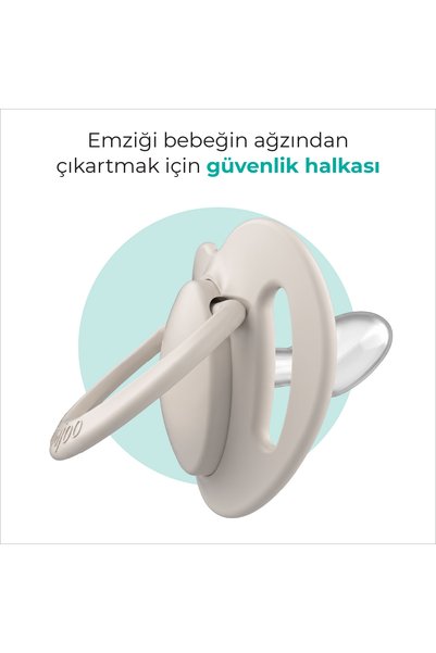 Mamajoo Ortodontik Emzik Seti 0 Ay+ Light Beige & Light Gray | İkili, Silikon, Damaklı | Sterilizasyon & Sak