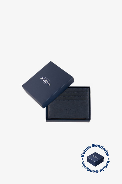 AC&Co / Altınyıldız Classics Men's Navy Blue Gift Boxed Card Holder/Wallet wi...
