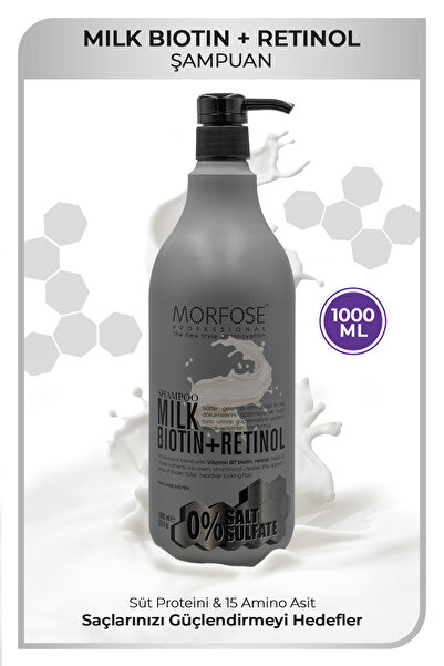 Morfose Sülfatsız Milk Biotin Retinol Içerikli Tuzsuz Şampuan 1000 ml